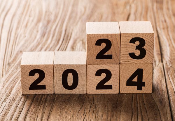 symbolize the change from 2023 to the new year 2024. 2024 happy new year concept.